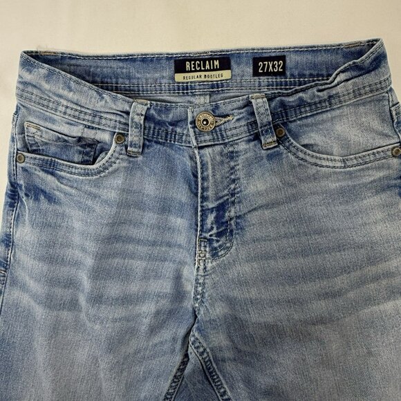 Reclaim Regular Bootleg Bootcut Jeans Men Size 27x32 Western Cowboy Distressed - Picture 7 of 12